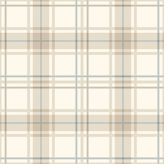 French Terry „Beige Plaid“ - 0,5m